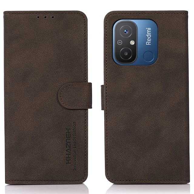 SKALO Xiaomi Redmi 12C 4G KHAZNEH Plånboksfodral i PU-Läder - Brun