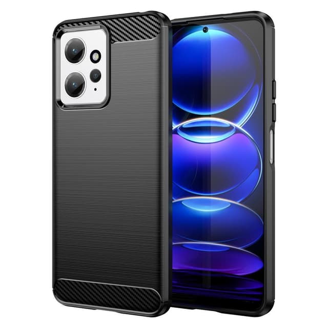 SKALO Xiaomi Redmi Note 12 4G Armor Carbon Stöttåligt TPU-skal - Svart