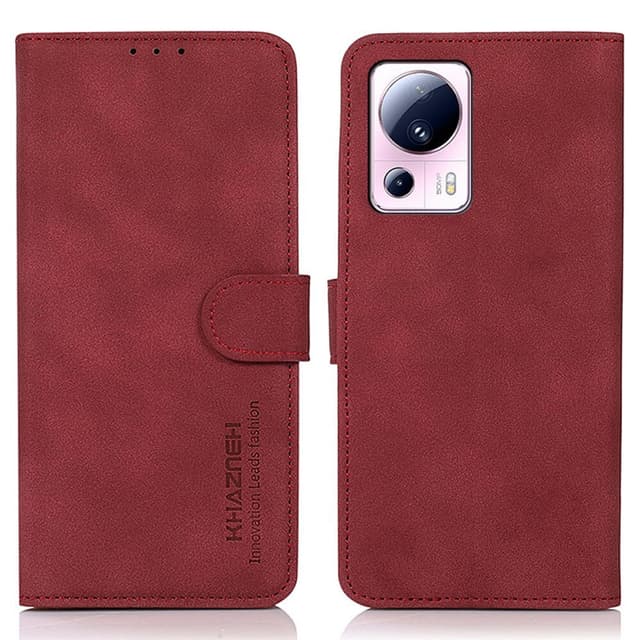 SKALO Xiaomi 13 Lite KHAZNEH Plånboksfodral i PU-Läder - Röd