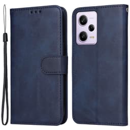 SKALO Xiaomi Redmi Note 12 Pro 5G Flip Cover m. pung i PU-læder - Blå