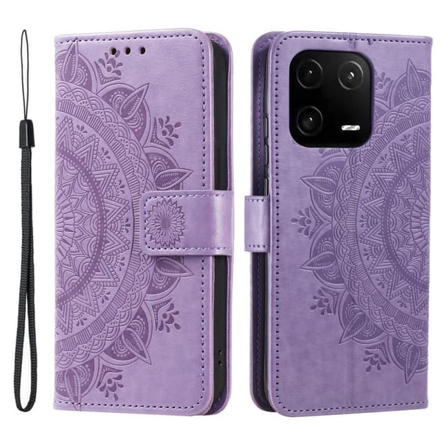 SKALO Xiaomi 13 Pro 5G Mandala Flip Cover - Lilla