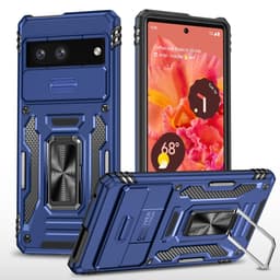 SKALO Google Pixel 7a Armor Hybrid Metallring Kameraslider - Blå