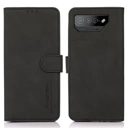 SKALO Asus ROG Phone 7 5G KHAZNEH Lompakkokotelo PU-nahasta - Musta