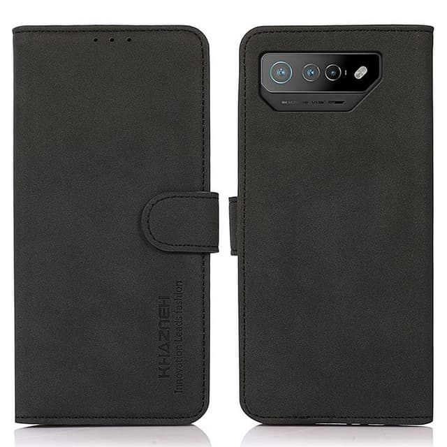 SKALO Asus ROG Phone 7 5G KHAZNEH Lompakkokotelo PU-nahasta - Musta