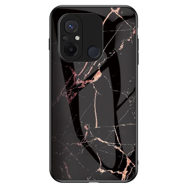 SKALO Xiaomi Redmi 12C 4G Marmor hærdet glas TPU Cover - #1