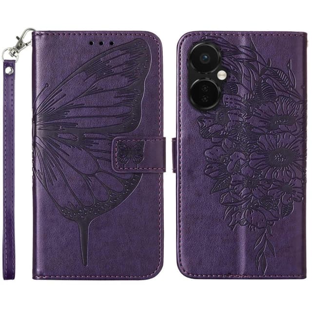 SKALO OnePlus Nord CE 3 Lite 5G Mandala Butterfly Plånboksfodral - Mörklila