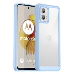 SKALO Motorola Moto G73 5G Läpinäkyvä TPU suojakuori - Sininen