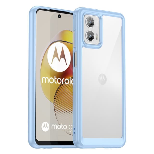 SKALO Motorola Moto G73 5G Transparent TPU Bumper Skal - Blå