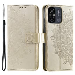 SKALO Xiaomi Redmi 12C 4G Mandala Plånboksfodral - Guld