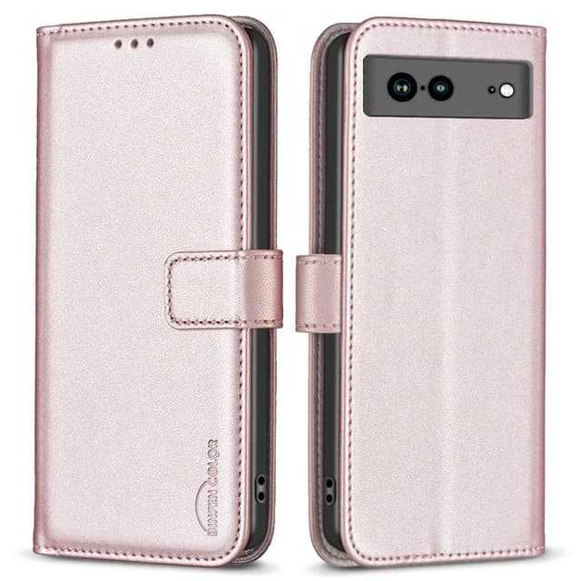 Google Pixel 7a BINFEN COLOR Embossed Plånboksfodral - Roséguld