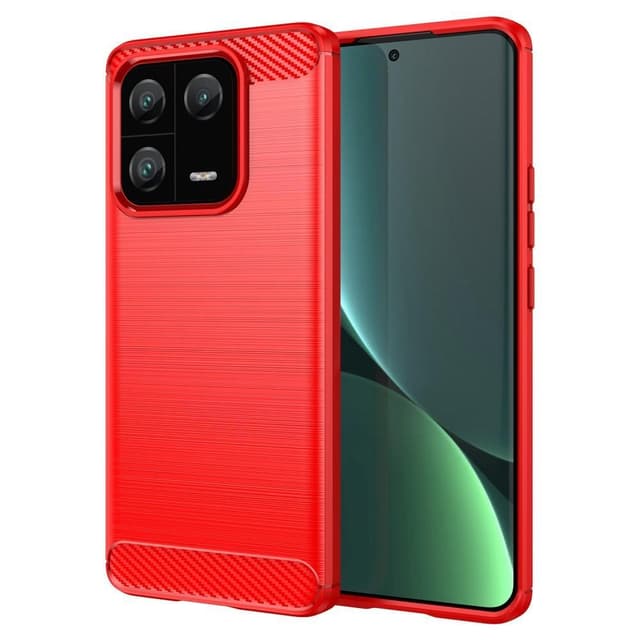 SKALO Xiaomi 13 Pro 5G Armor Carbon Stöttåligt TPU-skal - Röd