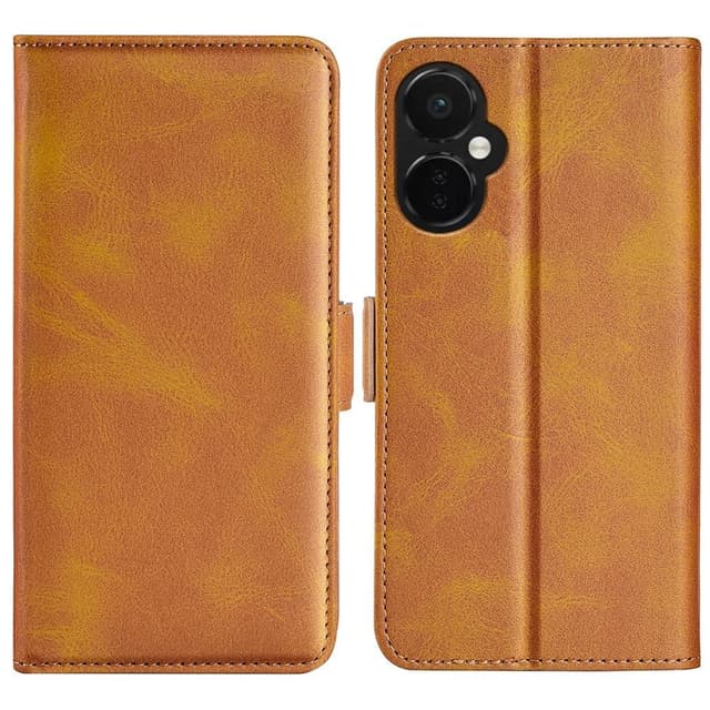 SKALO OnePlus Nord CE 3 Lite 5G Premium Wallet Lompakkokotelo - Vaaleanruskea