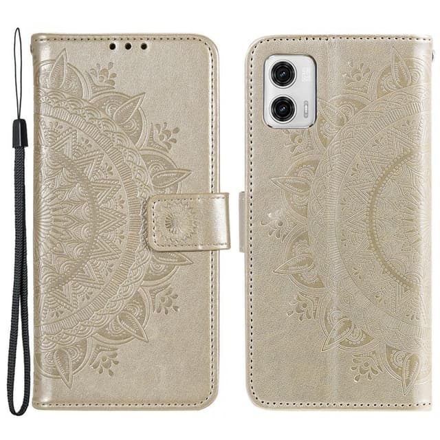 SKALO Motorola Moto G73 5G Mandala Flip Cover - Guld