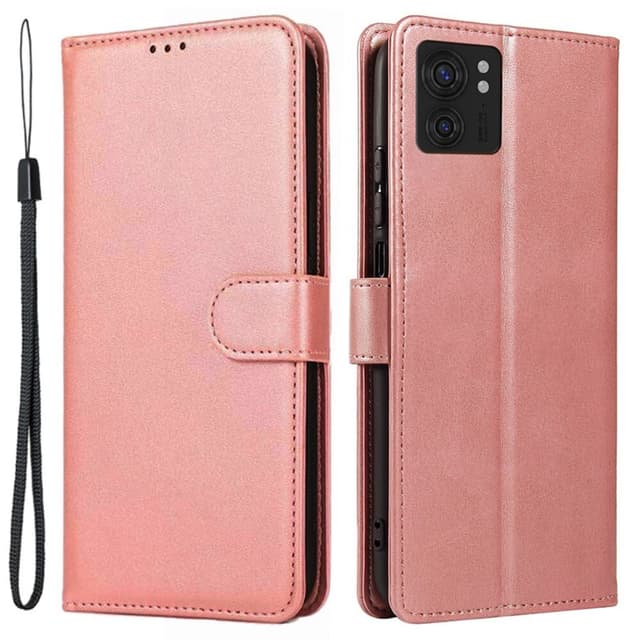 SKALO Motorola Edge 40 5G Premium Wallet Flip Cover - Rosa guld