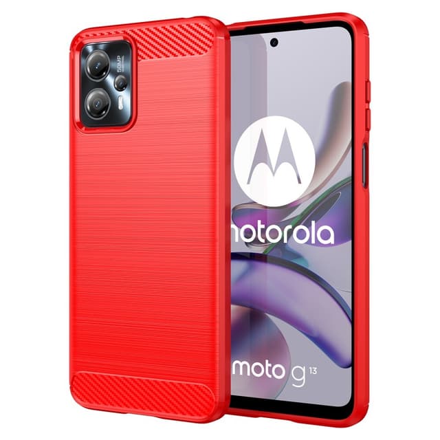 SKALO Motorola Moto G23 4G Armor Carbon Stöttåligt TPU-skal - Röd
