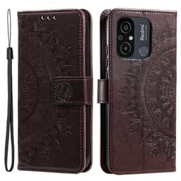 SKALO Xiaomi Redmi 12C 4G Mandala Plånboksfodral - Brun