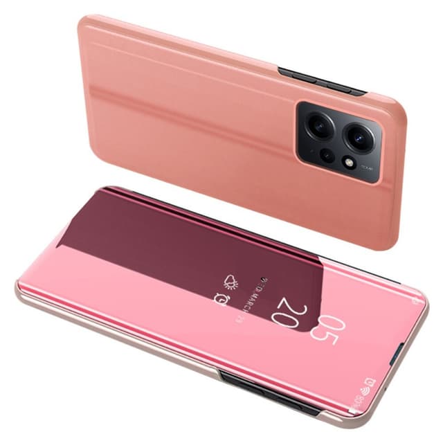 SKALO Xiaomi Redmi Note 12 4G Clear View Spegel fodral - Roséguld