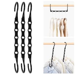 Multifunktionell femhålshängare 3-pack Svart