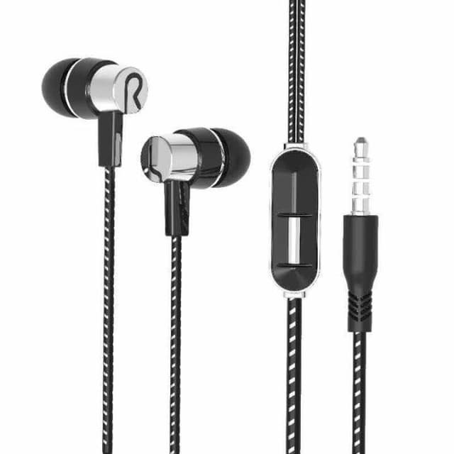 In-ear hörlur med mikrofon, Svart/Silver
