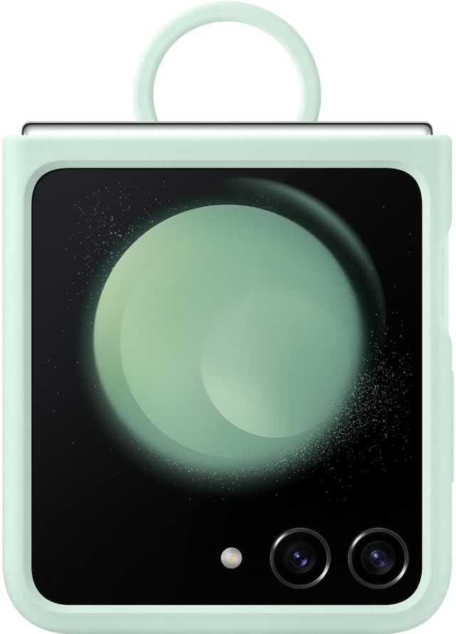 Samsung Galaxy Z Flip 5 silikoneetui med ring (grøn)