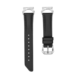 Ægte læderarmbånd 20 mm til Samsung Galaxy Watch 4/5 Sort