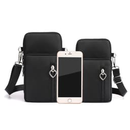 Crossbody mobiltelefonväska 2-pack Musta