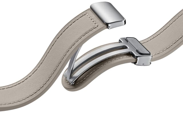 Samsung Galaxy Watch6 Hybrid läderarmband med spänne S/M (grå)