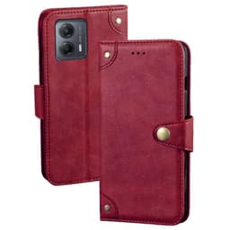 SKALO Motorola Moto G53 5G IDEWEI Plånboksfodral i PU-Läder - Röd
