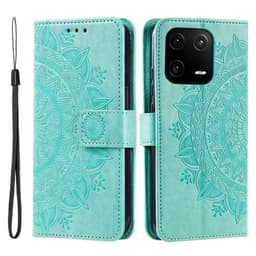 SKALO Xiaomi 13 5G Mandala Flip Cover - Turkis