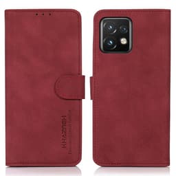 SKALO Motorola Edge 40 Pro 5G KHAZNEH Lompakkokotelo PU-nahasta - Punainen