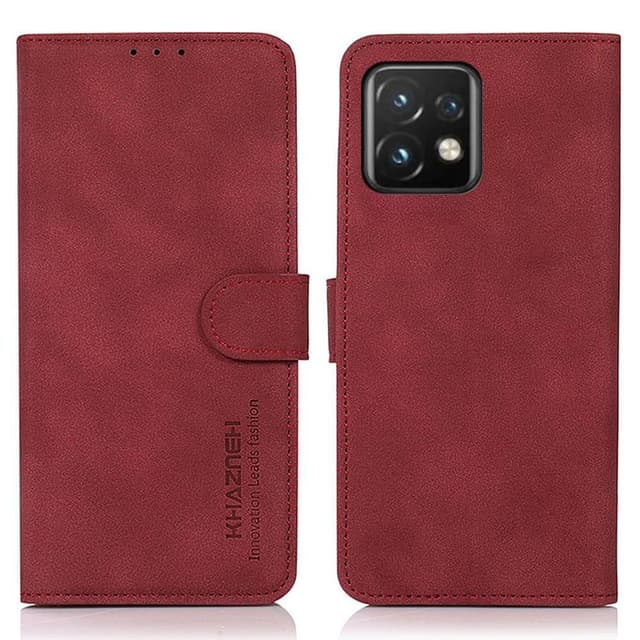 SKALO Motorola Edge 40 Pro 5G KHAZNEH Lompakkokotelo PU-nahasta - Punainen