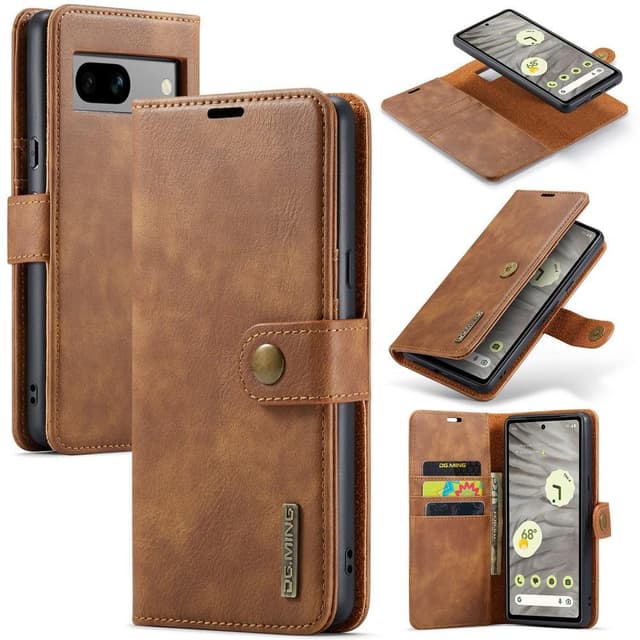 DG MING Google Pixel 7a 2-i-1 Magnet Plånboksfodral - Brun
