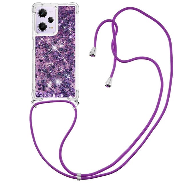 SKALO Xiaomi Redmi Note 12 Pro 5G Kvicksand Glitter Mobile Collar - Lilla