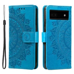 SKALO Google Pixel 7a Mandala Flip Cover - Blå