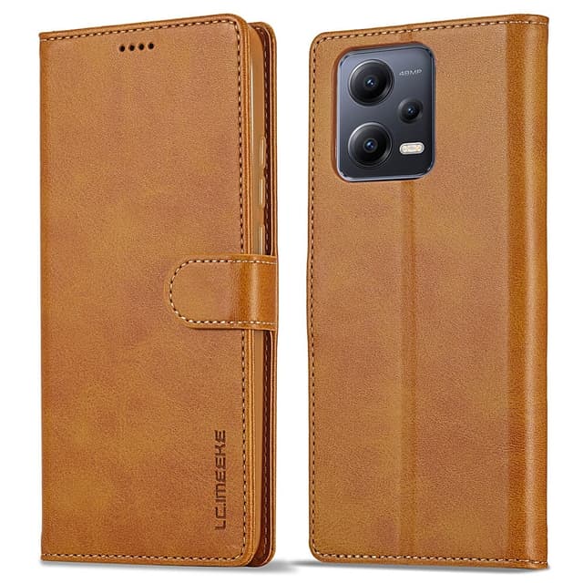 SKALO Xiaomi Redmi Note 12 5G LC.IMEEKE Plånboksfodral i PU-Läder - Ljusbrun