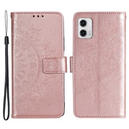 SKALO Motorola Moto G73 5G Mandala Plånboksfodral - Roséguld