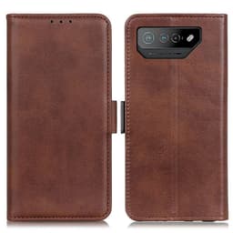 SKALO Asus ROG Phone 7 5G Premium Wallet Lompakkokotelo - Ruskea