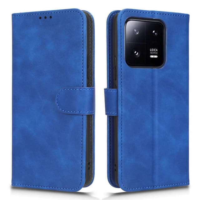 SKALO Xiaomi 13 Pro 5G Matt PU-Läder Plånboksfodral - Blå