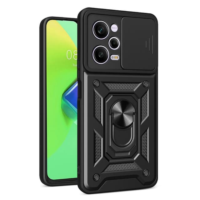 SKALO Xiaomi Redmi Note 12 Pro 5G Armor Hybrid Metallring Kameraslider - Svart