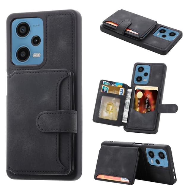 SKALO Xiaomi Redmi Note 12 Pro 5G PU-læder Cover med Pung - Sort