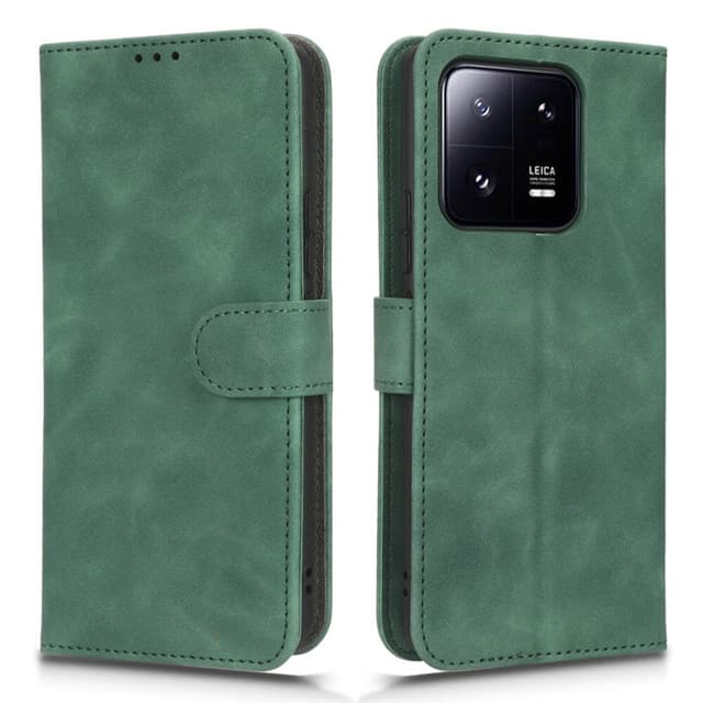 SKALO Xiaomi 13 Pro 5G Matt PU-Läder Plånboksfodral - Grön