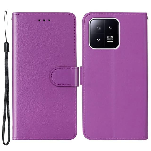 SKALO Xiaomi 13 5G Flip Cover m. pung i PU-læder - Lilla