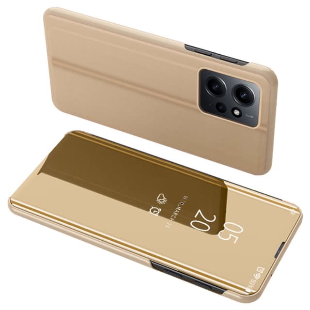 SKALO Xiaomi Redmi Note 12 4G Clear View Mirror Etui - Guld