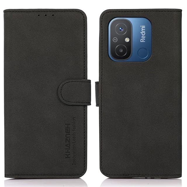 SKALO Xiaomi Redmi 12C 4G KHAZNEH Plånboksfodral i PU-Läder - Svart
