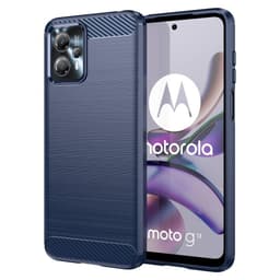 SKALO Motorola Moto G23 4G Armor Carbon Iskunkestävä TPU suojakuori - Sininen
