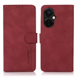 SKALO OnePlus Nord CE 3 Lite 5G KHAZNEH Lompakkokotelo PU-nahasta - Punainen