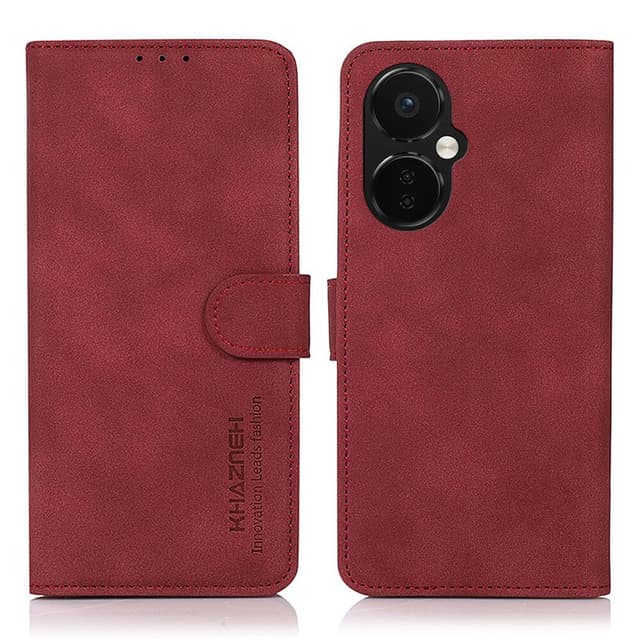 SKALO OnePlus Nord CE 3 Lite 5G KHAZNEH Lompakkokotelo PU-nahasta - Punainen