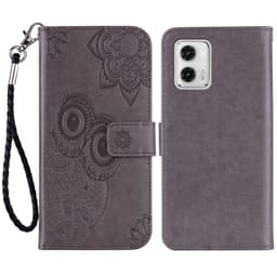 SKALO Motorola Moto G53 5G Mandala Owl lompakkokotelo - Harmaa
