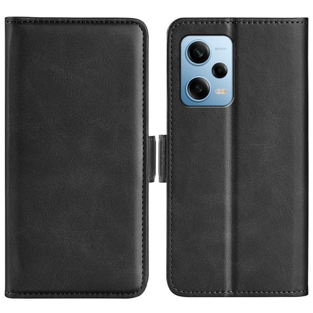 SKALO Xiaomi Redmi Note 12 Pro 5G Premium Wallet Flip Cover - Sort
