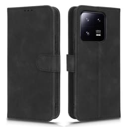 SKALO Xiaomi 13 Pro 5G Matt PU-Läder Plånboksfodral - Svart